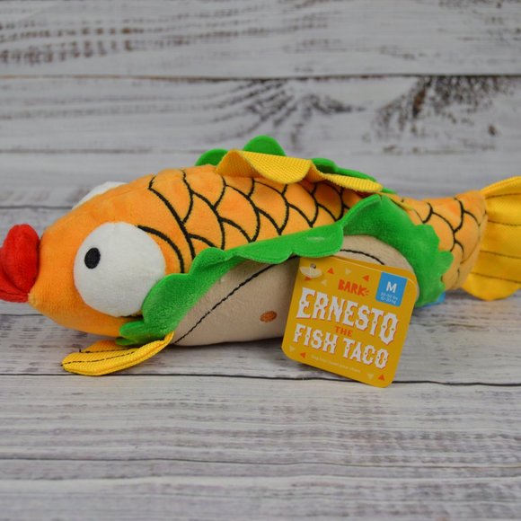 Bark Dog Bark Box Ernestos Fish Taco 9 Plush Squeak Adorable Dog